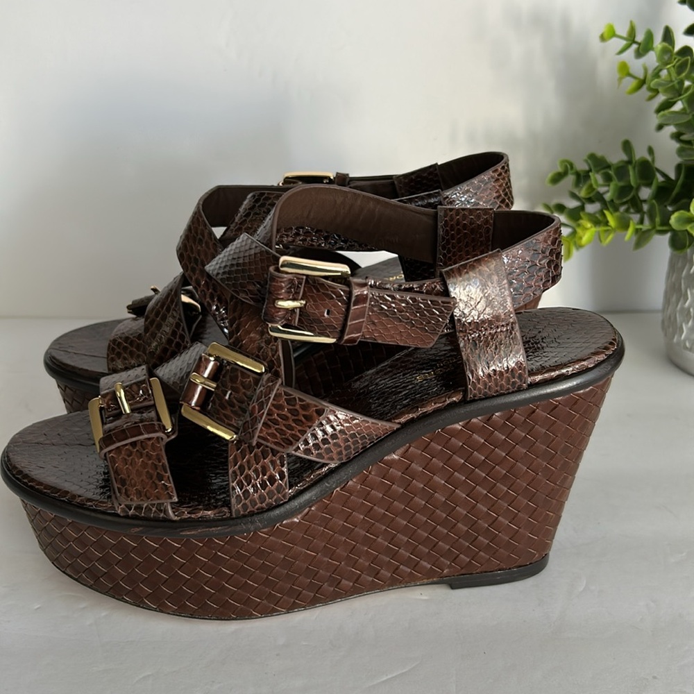 Michael Kors Collection Varick
Snake Print Wedge Sandals - Picture 7 of 17